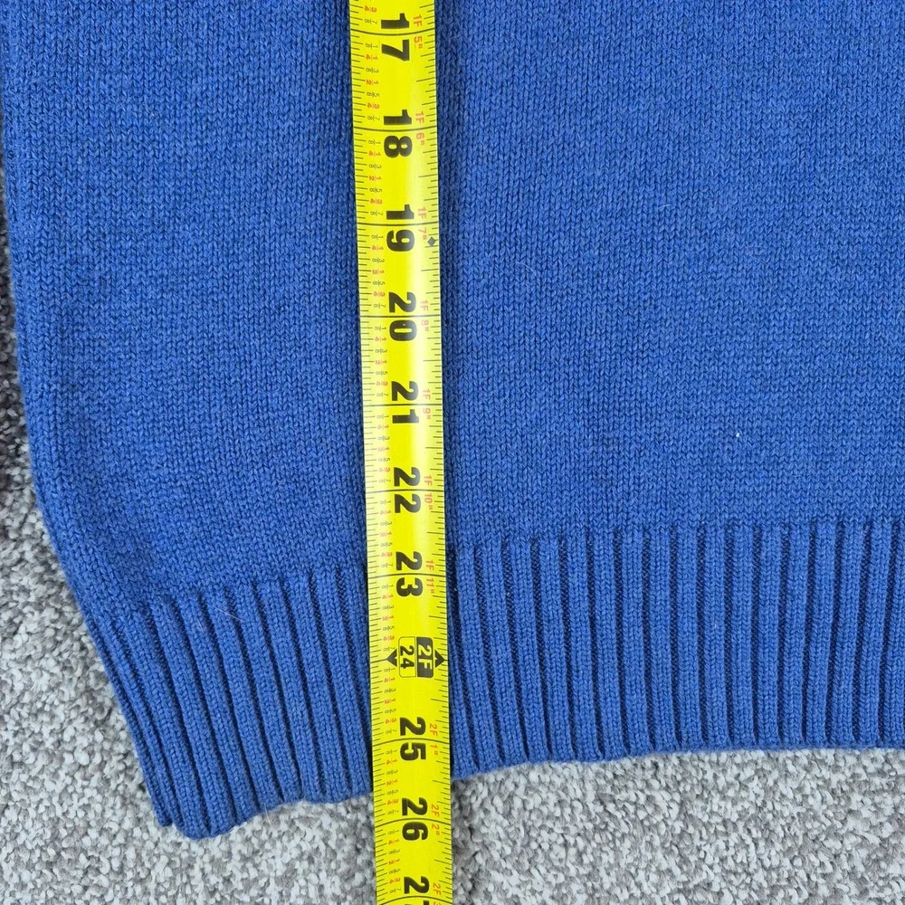 Polo Ralph Lauren 1/4 Zip Sweater Mens Large Blue Cotton Pullover